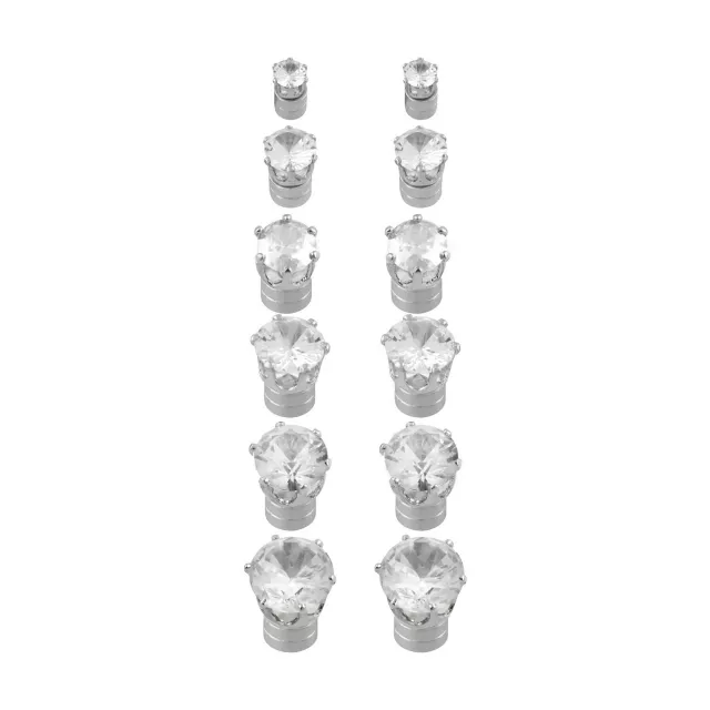 Multi-Pack Round CZ Magnetic Fake Stud Earrings - 6 Pair at Spencer's