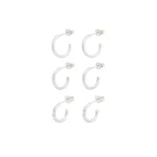 Multi-Pack Stacked CZ Half Hoop Earrings - 3 Pair at Spencer's