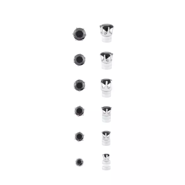 Multi-Pack Round Black CZ Magnetic Fake Stud Earrings - 6 Pair at Spencer's