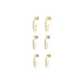 Multi-Pack Stacked CZ Goldtone Half Hoop Earrings - 3 Pair at Spencer's