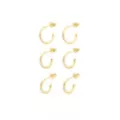 Multi-Pack Stacked CZ Goldtone Half Hoop Earrings - 3 Pair at Spencer's