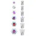 Multi-Pack CZ Aurora Borealis-Effect Magnetic Fake Stud Earrings - 6 Pair at Spencer's
