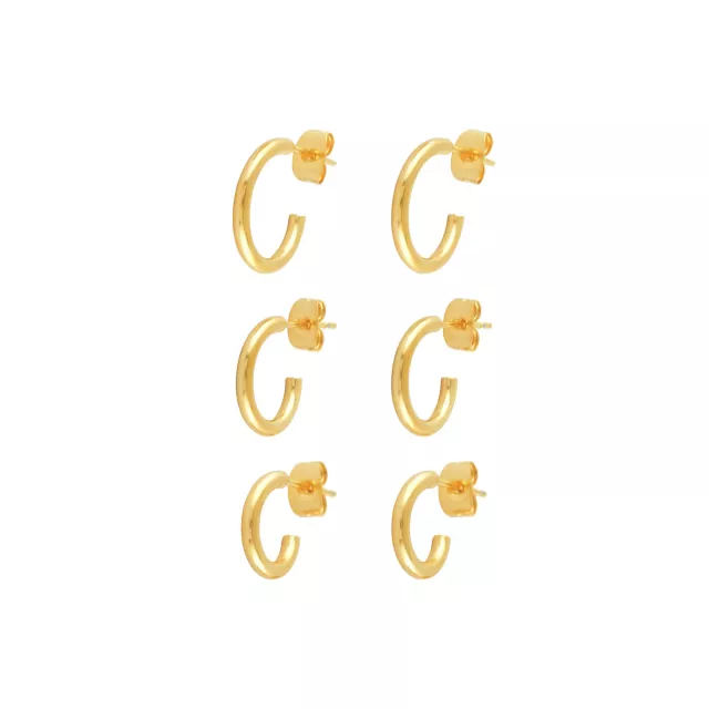 Multi-Pack Goldtone Basic Hoop Earrings 3 Pair - 18 Gauge at Spencer's