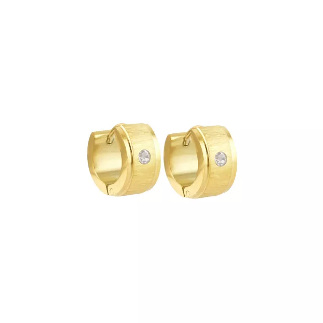 Goldtone CZ Huggie Hoops - 18 Gauge at Spencer's