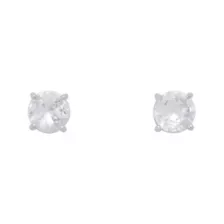 Clear CZ Silver-Plated Titanium Stud Earrings - 20 Gauge at Spencer's