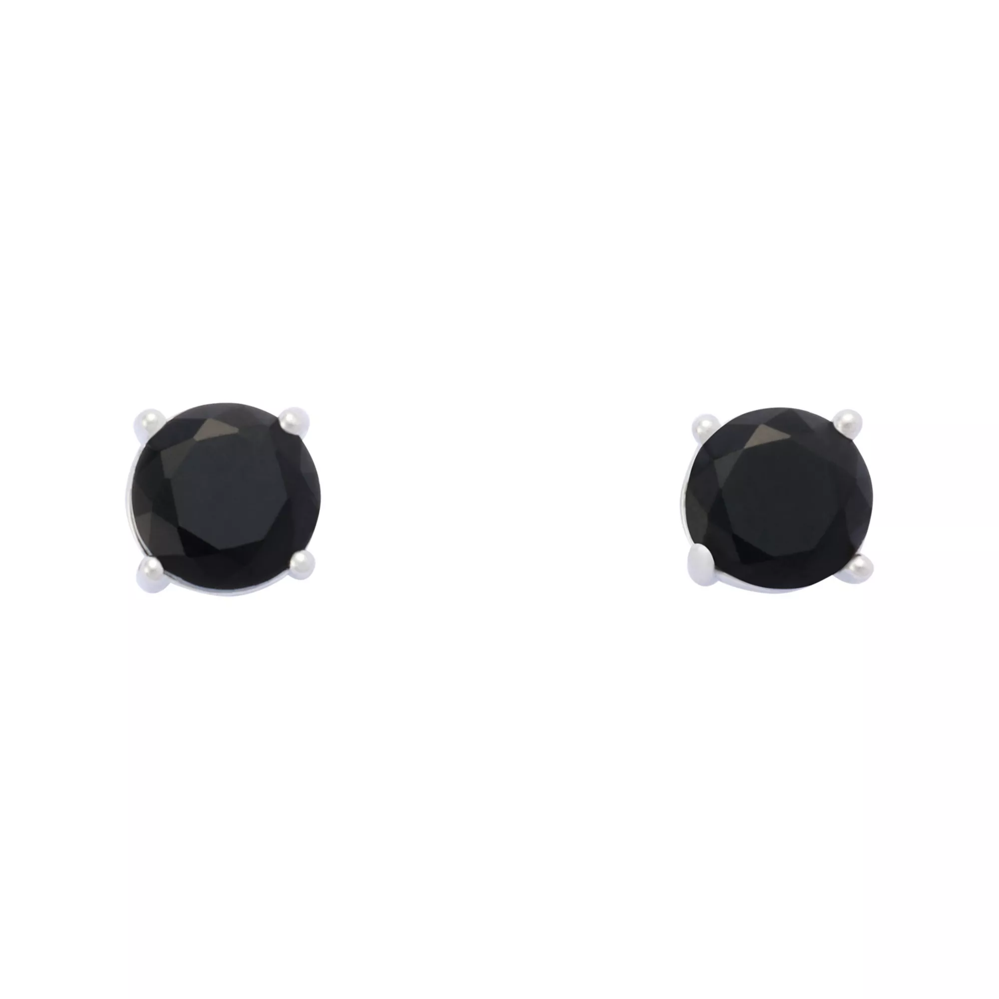 Black CZ Round Titanium Stud Earrings - 20 Gauge at Spencer's
