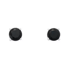 Black CZ Round Titanium Stud Earrings - 20 Gauge at Spencer's