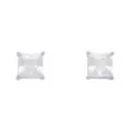 Clear CZ Square Silver-Plated Titanium Stud Earrings - 20 Gauge at Spencer's