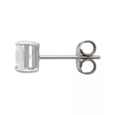 Clear CZ Square Silver-Plated Titanium Stud Earrings - 20 Gauge at Spencer's