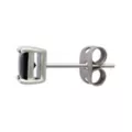 Black CZ Square Silver-Tone Titanium Stud Earrings - 20 Gauge at Spencer's