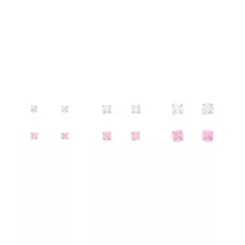 Multi-Pack Pink and Clear CZ Silver-Plated Stud Earrings 6 Pair - 20 Gauge at Spencer's