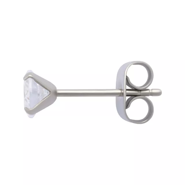 Multi-Pack Pink and Clear CZ Silver-Plated Stud Earrings 6 Pair - 20 Gauge