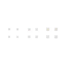 Multi-Pack Clear CZ Silver-Plated Stud Earrings 6 Pair - 20 Gauge at Spencer's