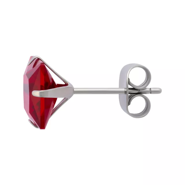 Multi-Pack Red CZ Square Silver-Plated Stud Earrings 6 Pair - 20 Gauge at Spencer's