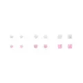 Multi-Pack Pink CZ Square Stud Earrings 6 Pairs - 20 Gauge at Spencer's