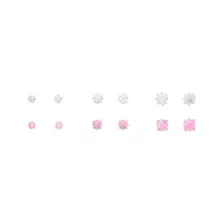 Multi-Pack Pink CZ Square Stud Earrings 6 Pairs - 20 Gauge at Spencer's