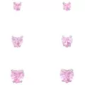 Multi-Pack Pink CZ Heart Silver-Plated Stud Earrings 3 Pair - 20 Gauge at Spencer's
