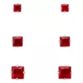 Multi-Pack Red CZ Square Stud Earrings 3 Pairs - 20 Gauge at Spencer's