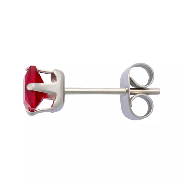 Multi-Pack Red CZ Square Stud Earrings 3 Pairs - 20 Gauge at Spencer's