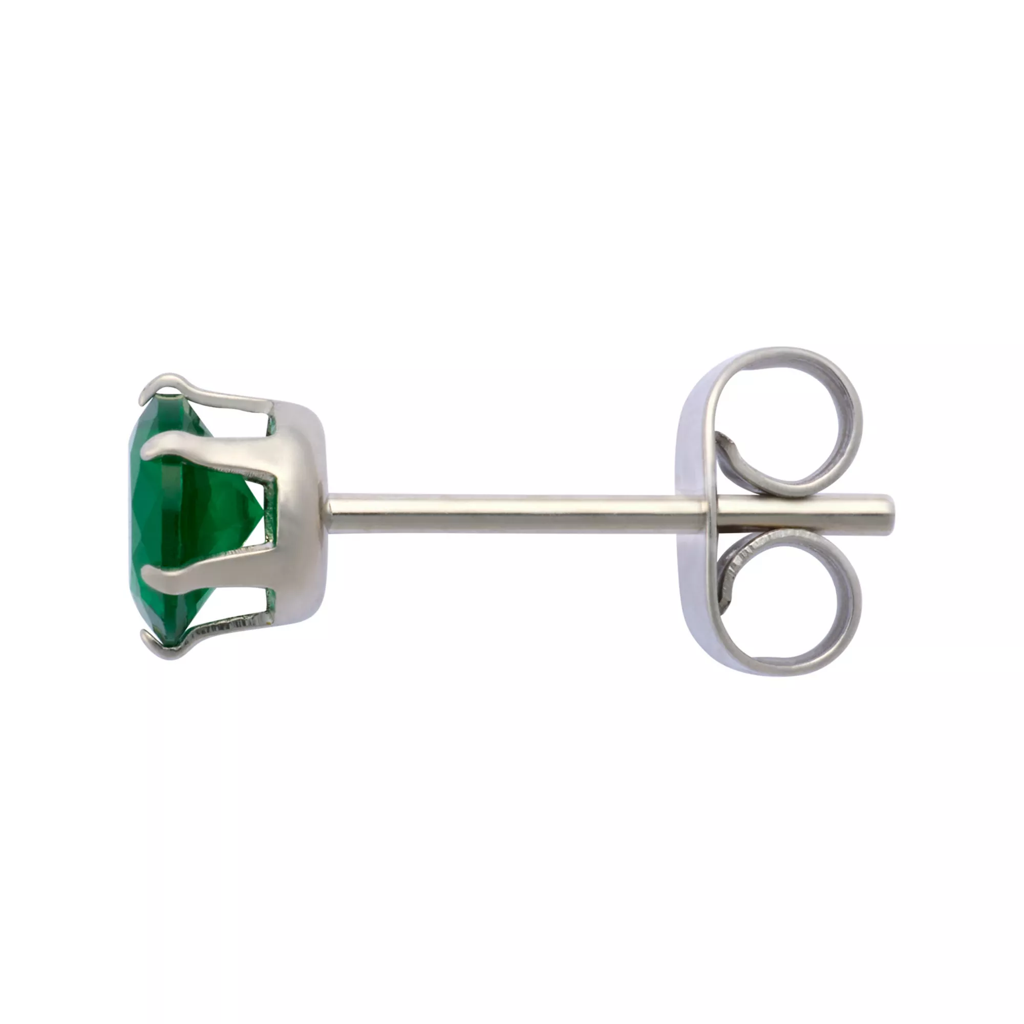 Multi-Pack Green CZ Silver-Plated Stud Earrings 3 Pair - 20 Gauge at Spencer's