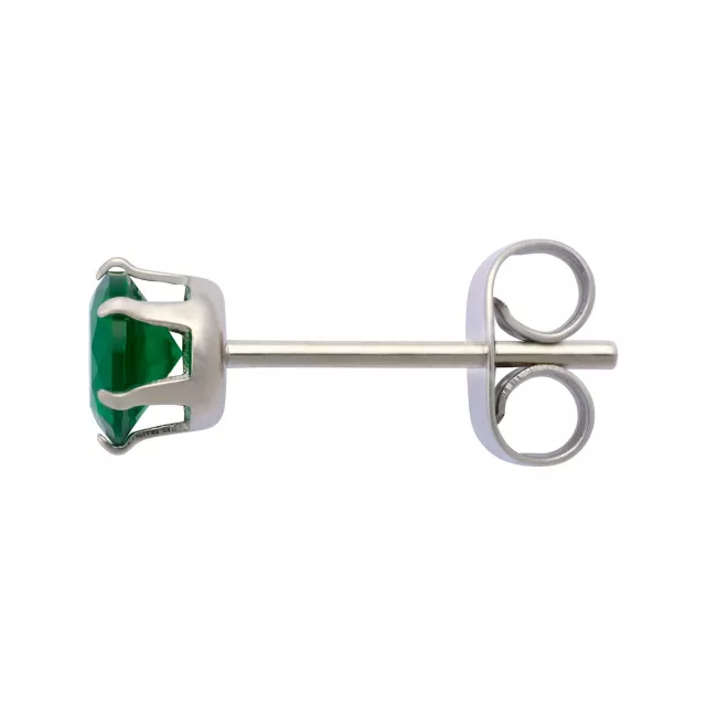 Multi-Pack Green CZ Silver-Plated Stud Earrings 3 Pair - 20 Gauge at Spencer's