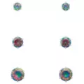 Multi-Pack Vitrail CZ Silver-Plated Stud Earrings 3 Pair - 20 Gauge at Spencer's