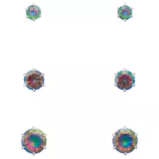 Multi-Pack Vitrail CZ Silver-Plated Stud Earrings 3 Pair - 20 Gauge at Spencer's