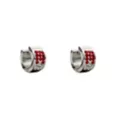Silver and Red Gem Huggie Hoops - 18 Gauge at Spencer's