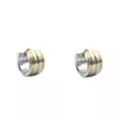 Striped Mixed Metal Huggie Hoops - 18 Gauge at Spencer's