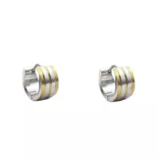 Striped Mixed Metal Huggie Hoops - 18 Gauge at Spencer's