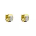 Mixed Metal Gem Huggie Hoops - 18 Gauge at Spencer's