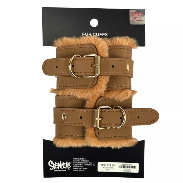 Mocha Fur Handcuffs - Pleasure Bound at Spencer's