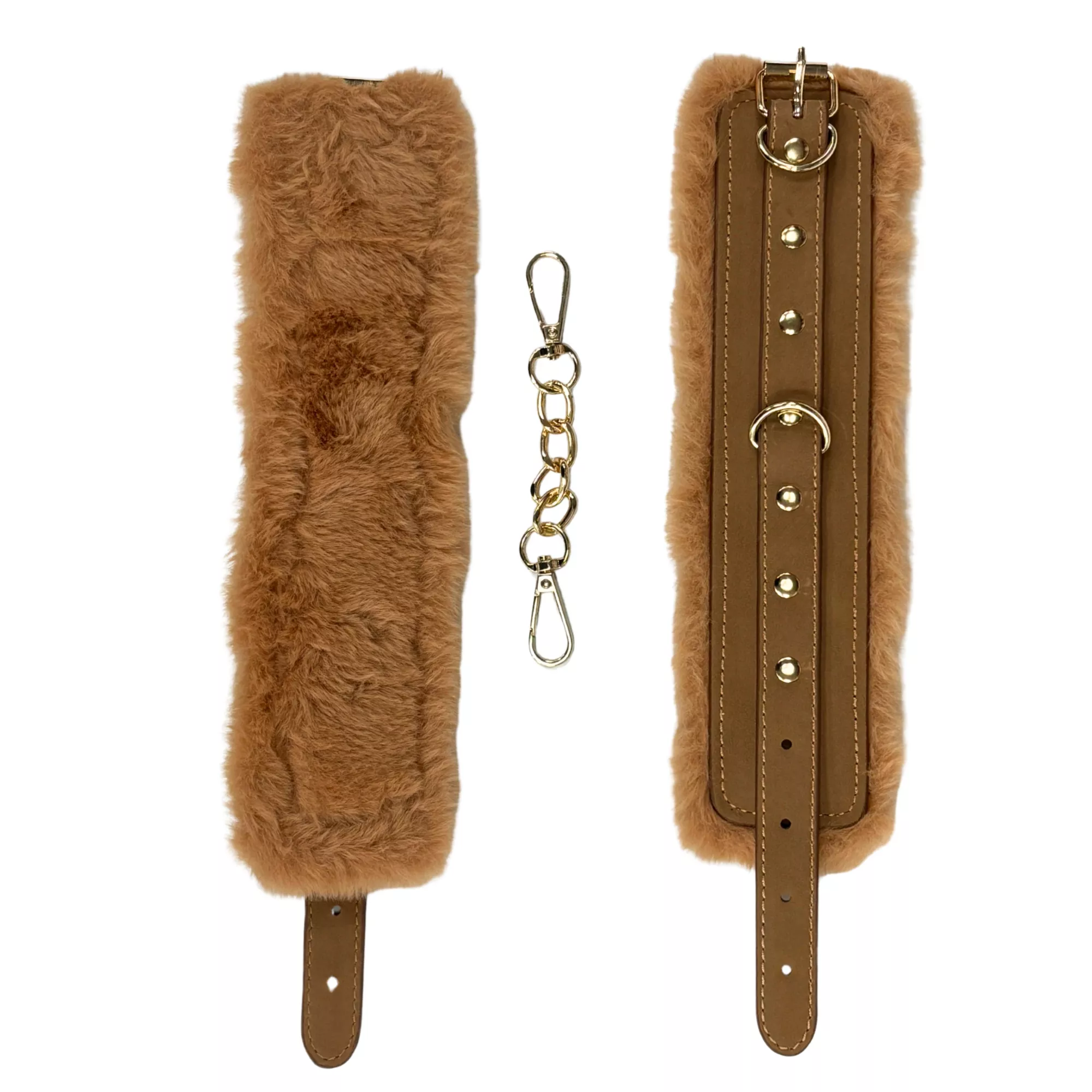 Mocha Fur Handcuffs - Pleasure Bound