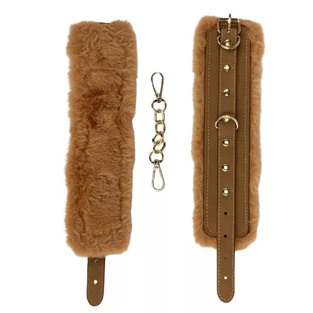 Mocha Fur Handcuffs - Pleasure Bound at Spencer's