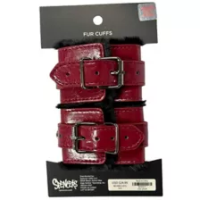 Burgundy Fur Handcuffs - Pleasure Bound at Spencer's