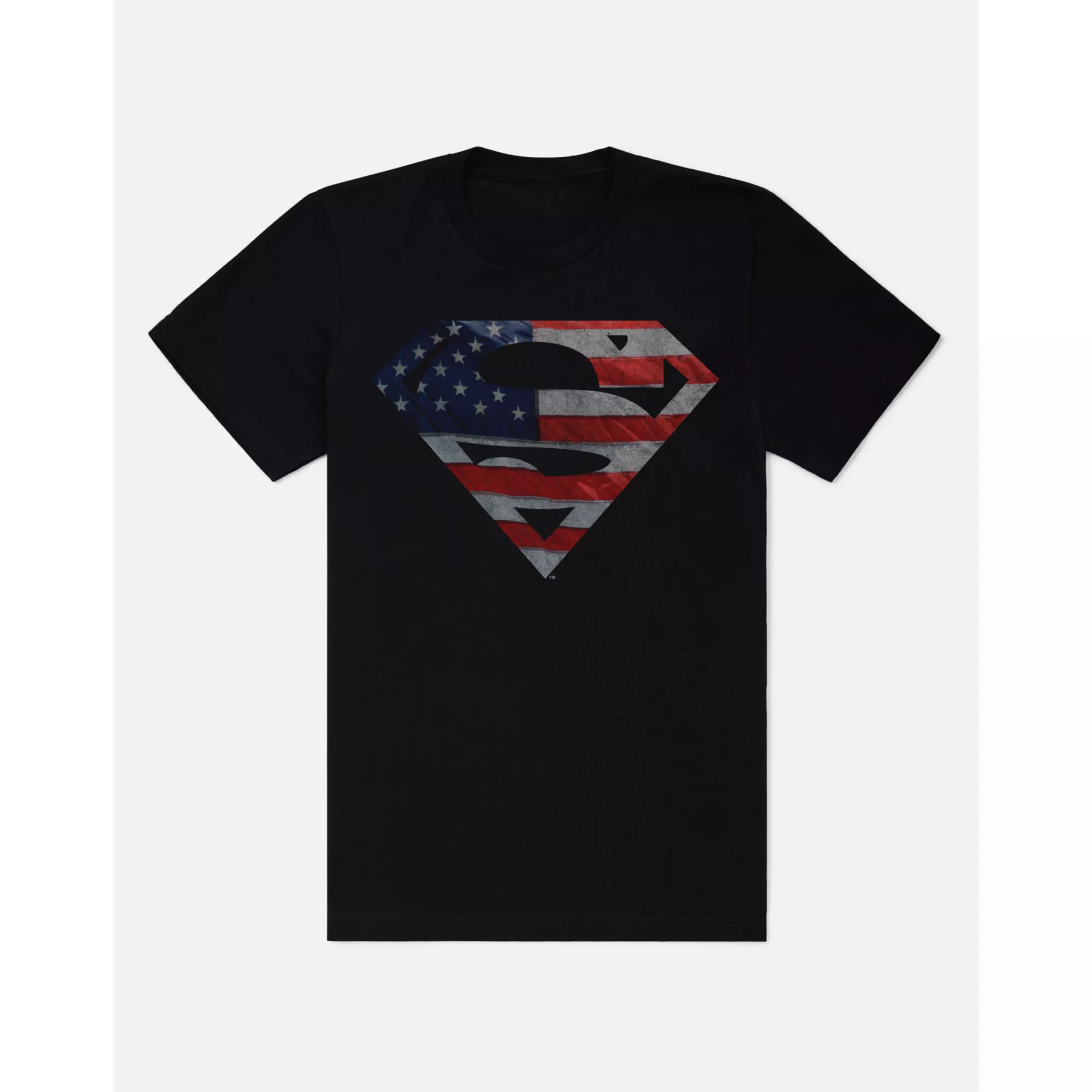 Superman Black American Flag Shield T Shirt - DC at Spencer's