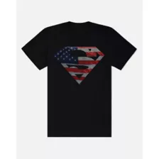 Superman Black American Flag Shield T Shirt - DC at Spencer's
