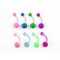 Multi-Pack Translucent and Solid Multicolor Belly Rings 8 Pack - 14 Gauge at Spencer's