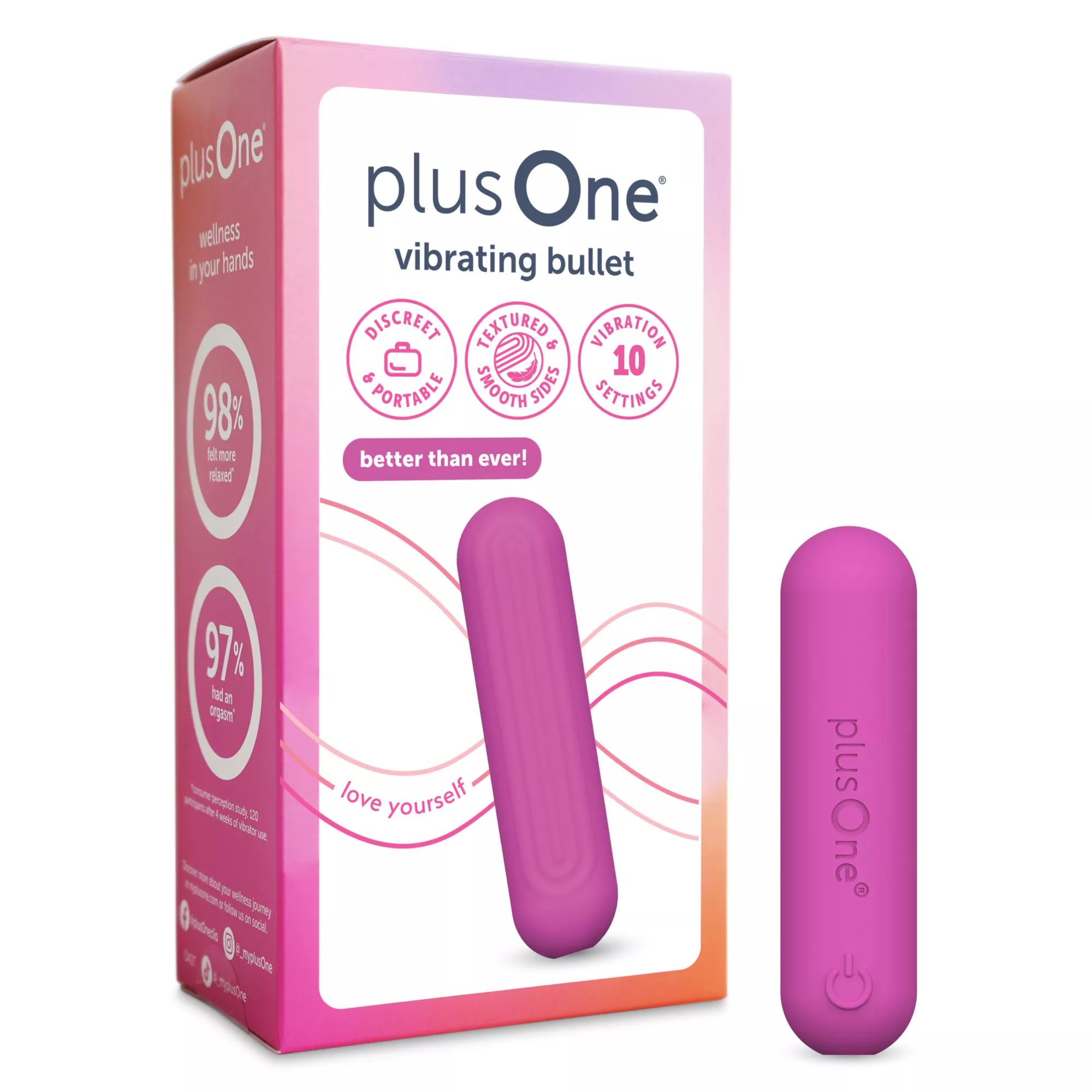 plusOne Dark Pink Vibrating Bullet