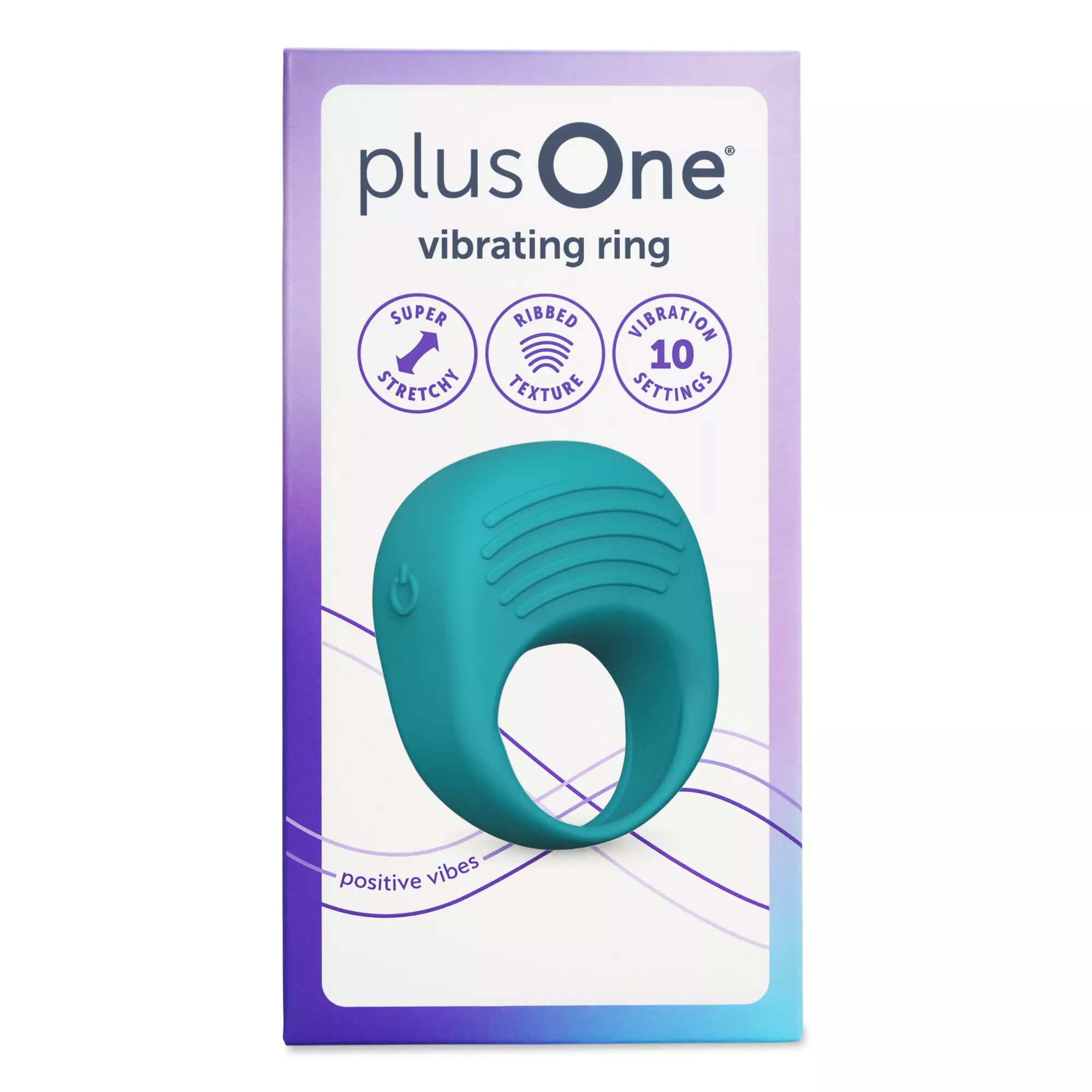 plusOne Teal Vibrating Ring
