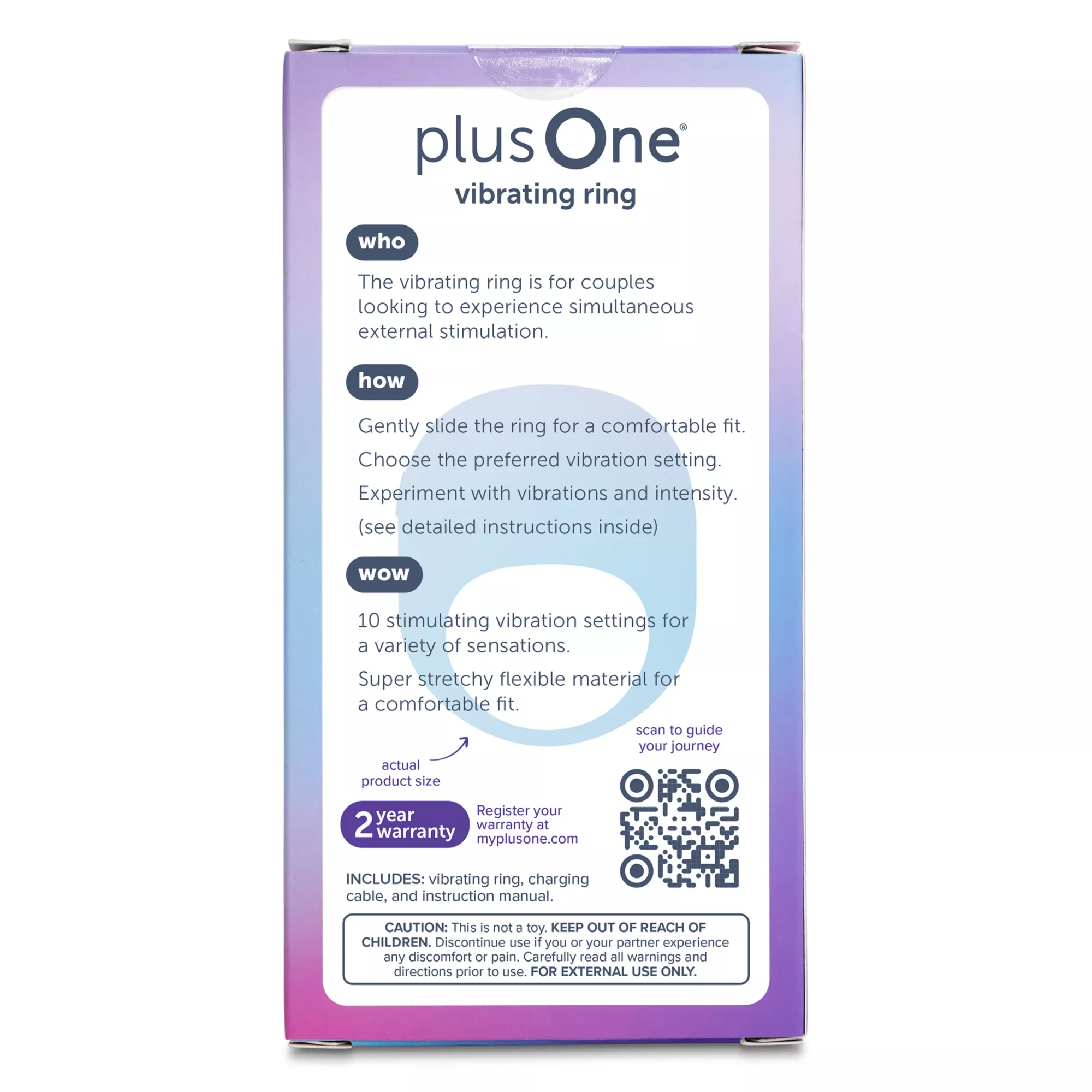 plusOne Teal Vibrating Ring