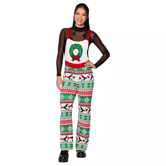 Adult Wreath Christmas Overalls