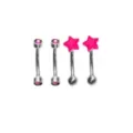 Multi-Pack Pink CZ Star Curved Barbells 4 Pack - 16 Gauge at Spencer's