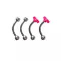 Multi-Pack Pink CZ Star Curved Barbells 4 Pack - 16 Gauge at Spencer's