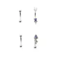Multi-Pack Purple CZ Dangle Curved Barbells 4 Pack - 16 Gauge at Spencer's