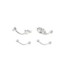 Multi-Pack Purple CZ Dangle Curved Barbells 4 Pack - 16 Gauge at Spencer's