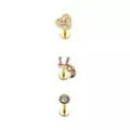 Multi-Pack Gold-Tone Gem Heart Dangle Flat Back Labret Lip Rings 3 Pack - 18 Gauge at Spencer's
