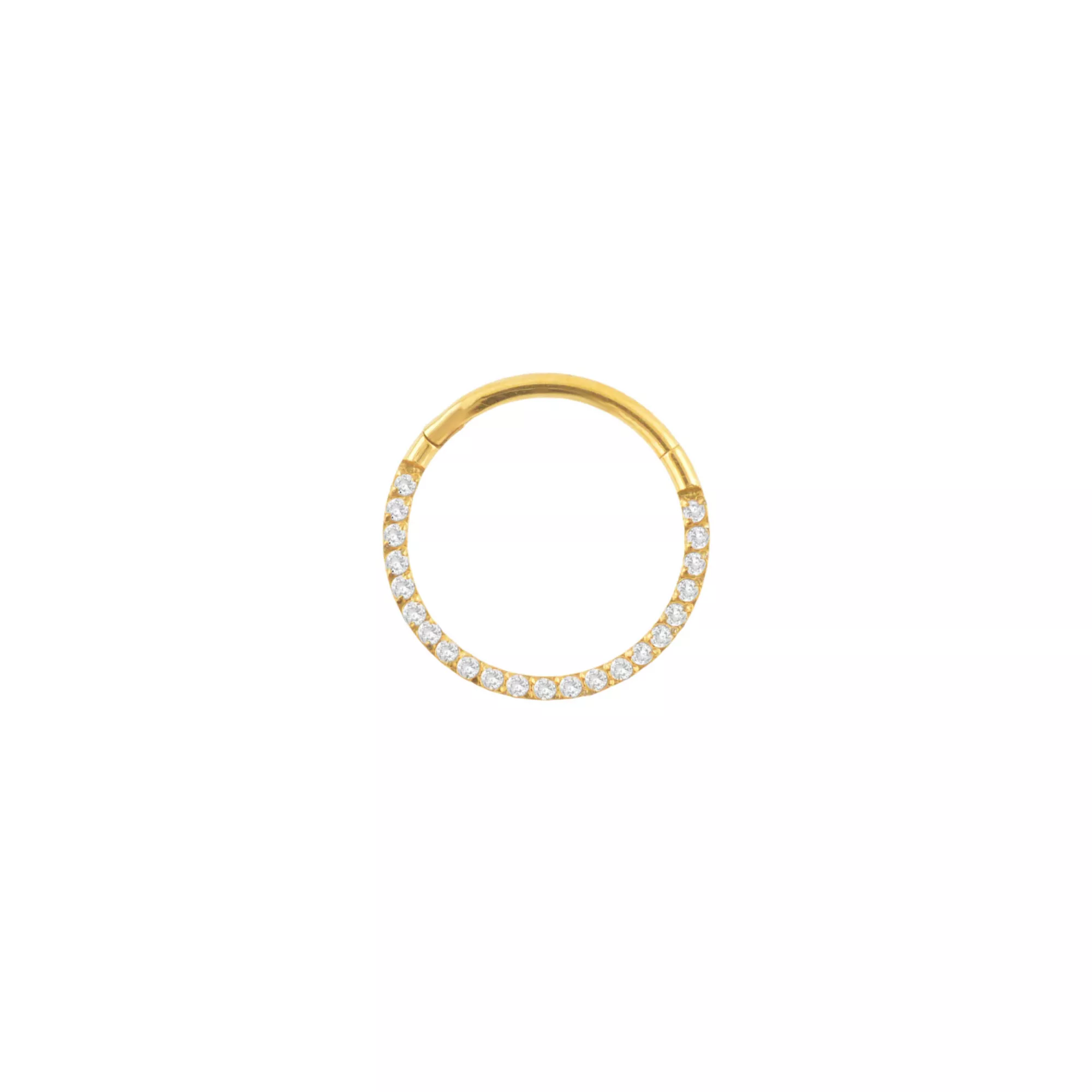 Goldtone CZ Multi-Gem Clicker Septum Ring at Spencer's