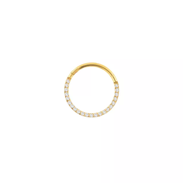 Goldtone CZ Multi-Gem Clicker Septum Ring at Spencer's