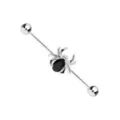 Black CZ Spider Pendant Industrial Barbell - 14 Gauge at Spencer's